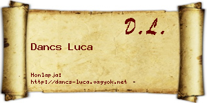Dancs Luca névjegykártya